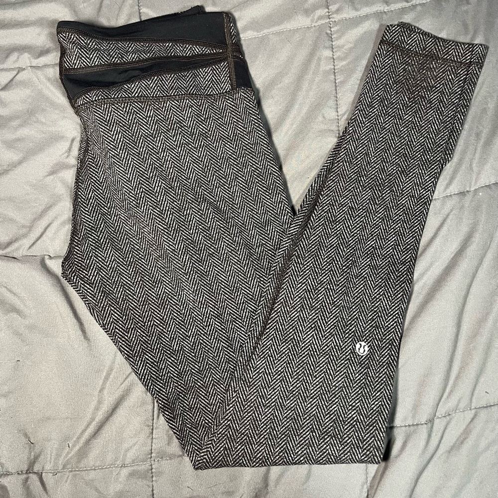 Lululemon Wunder Under High Rise 7/8 Herringbone Leggings Size 8